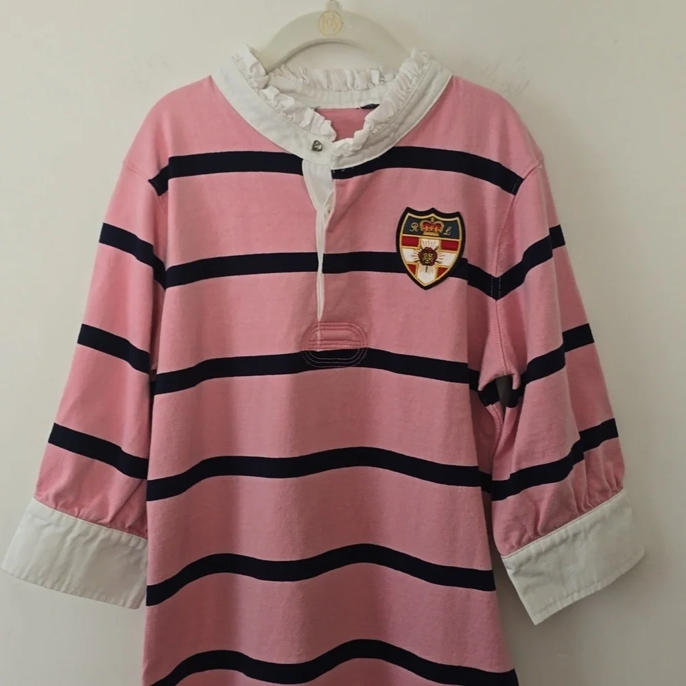 Ralph Lauren Vintage Pink Stripe Polo Dress